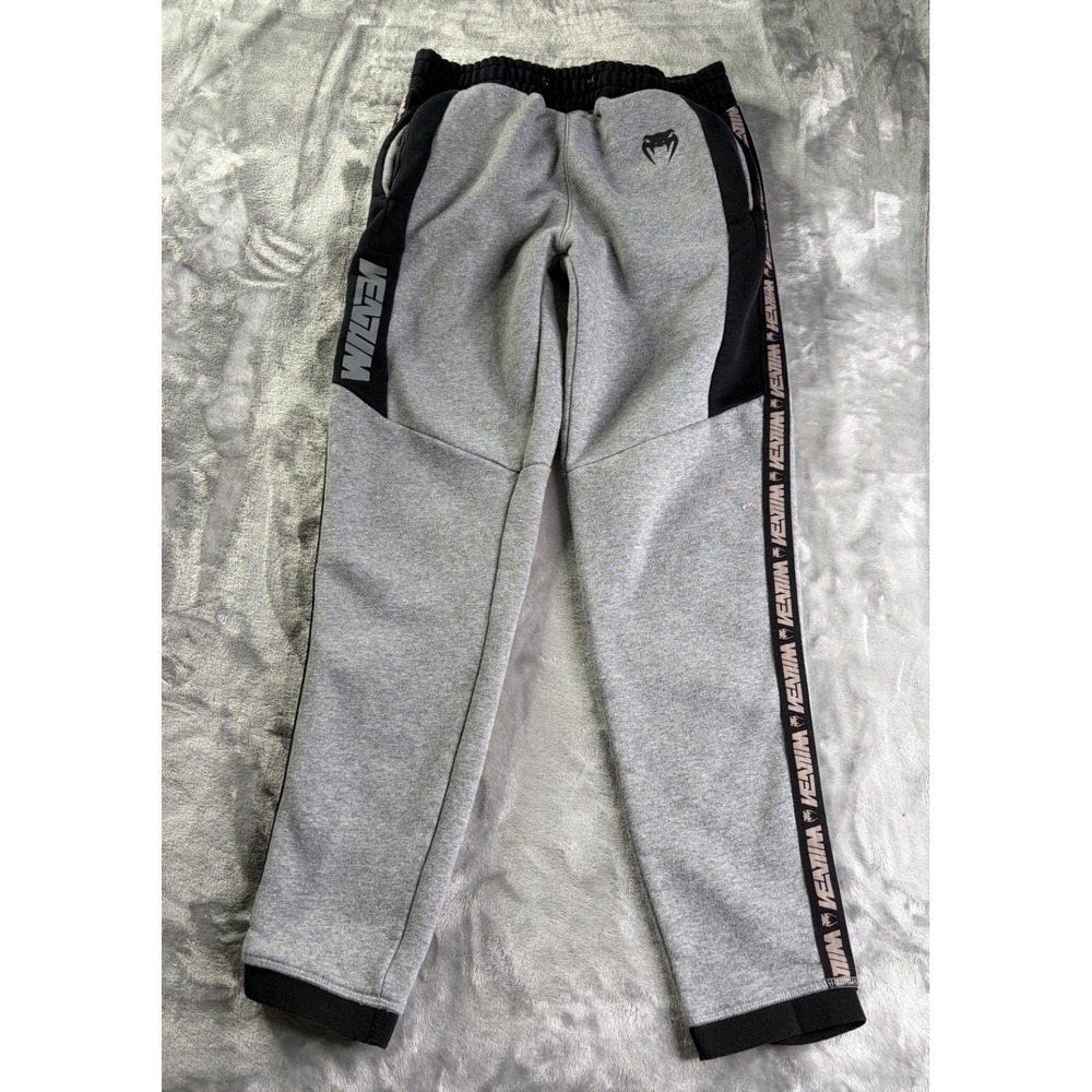 Venum Laser Evo Mens Joggers Pants L Gray Fleece Lined Athletic Mma Training